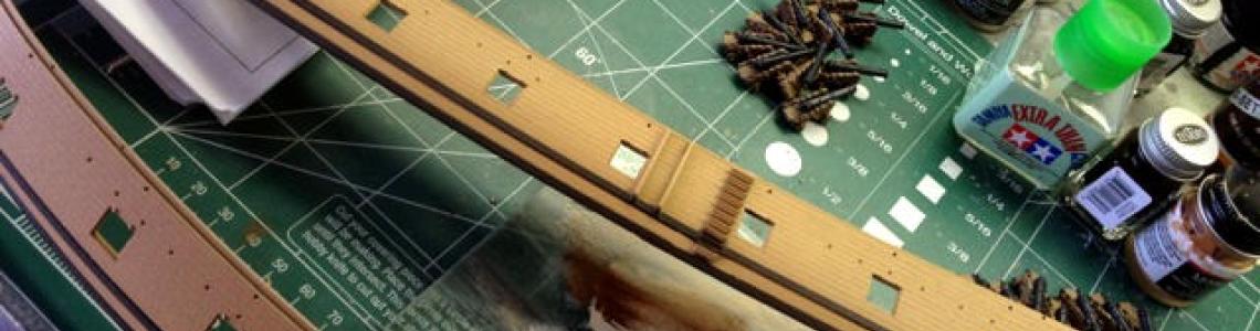 Prepping cannons and hull sides