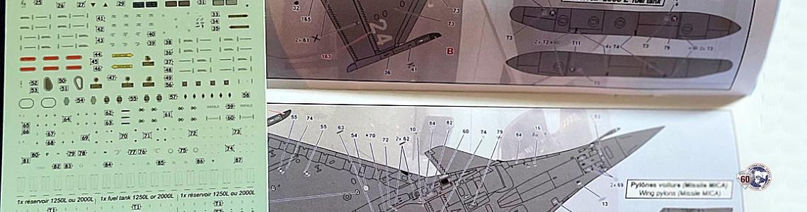 Syhart 72-915 V2 Decals Insignia and Rafale M Decal Placement Instructions