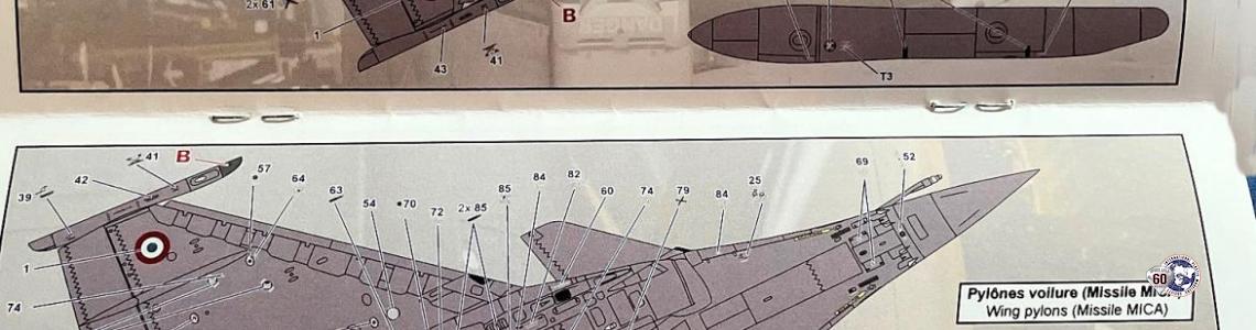 Syhart 72-915 V2 Rafale B and C Decal Placement Instructions