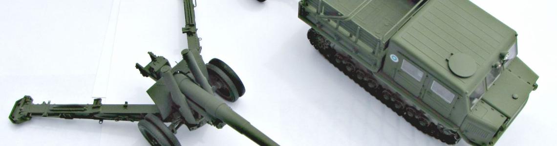 Prime mover with limber and howitzer