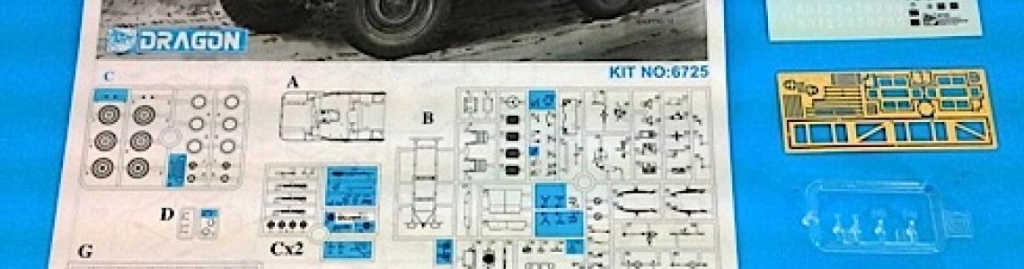 Instructions, PE, clear parts, decals