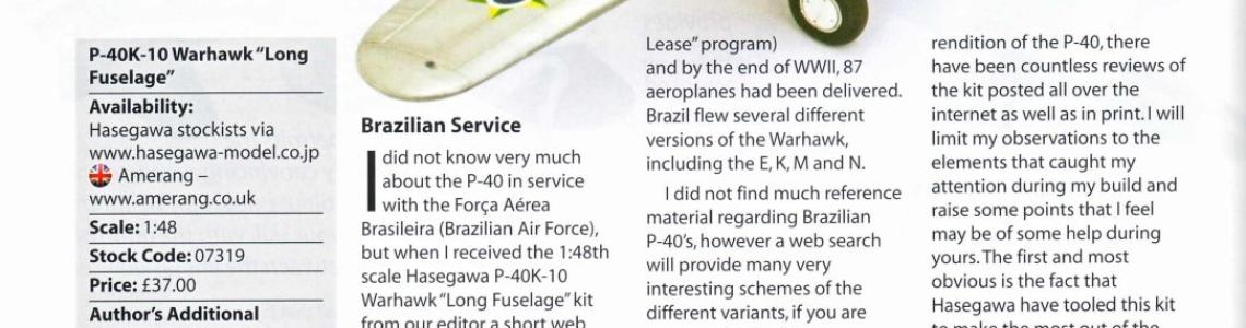 Brazilian P-40 Review