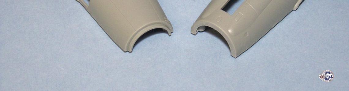 Step removed from one fuselage half