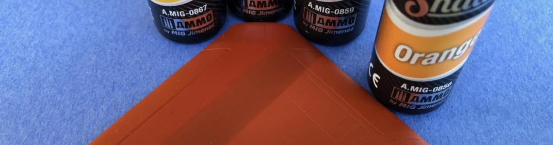 Shader samples over red brown