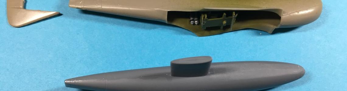 Fuselage assembled and pins needed for floats