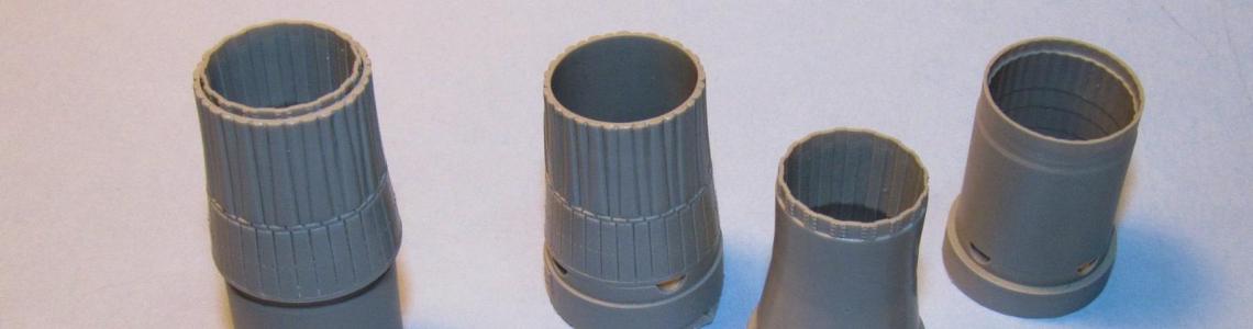 Aires nozzle on Left & kit parts on Right