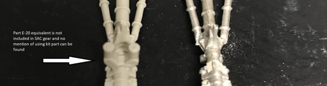 Comparison of kit parts with SAC metal gear