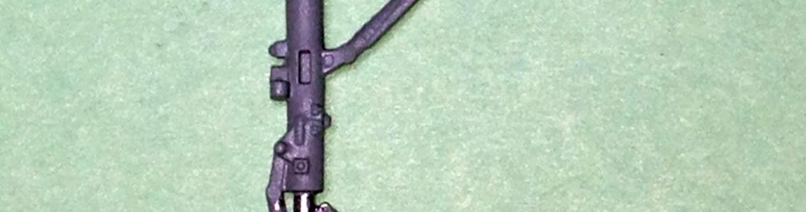 Nose gear strut, painted