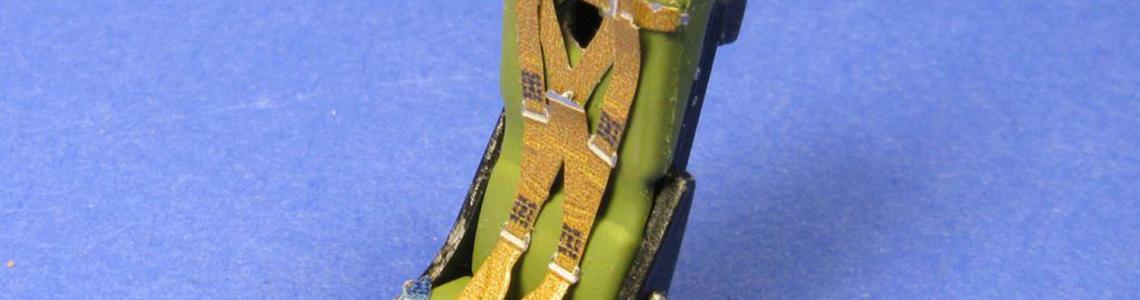 Eduard seatbelt installed in Super Etendard's ejection seat