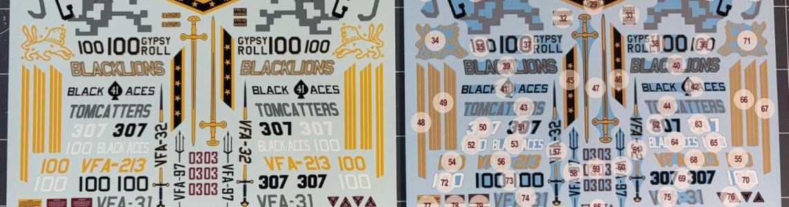 Decal Sheet and Numbers Sheet
