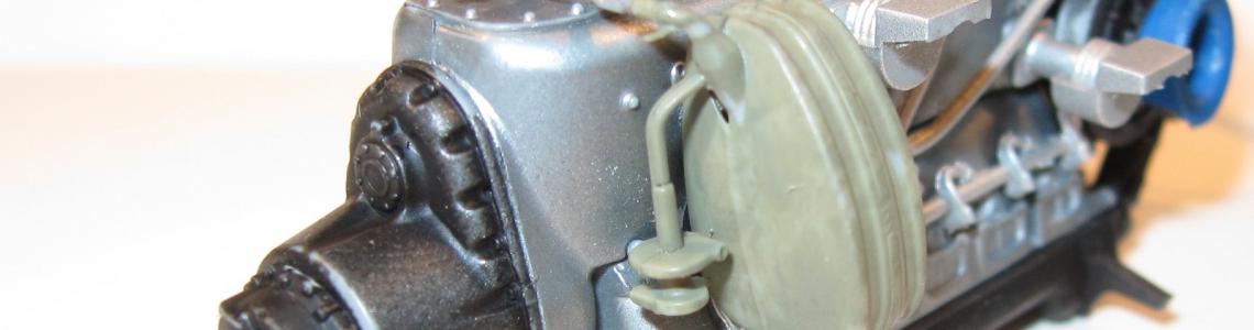 Engine before armor plate and paint touchup