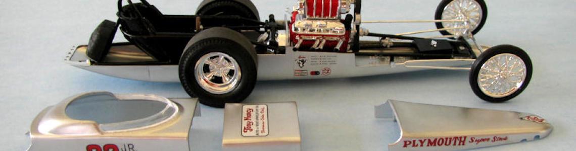 Dragster with body panels removed