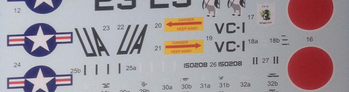 Decal detail, note only one #7, where two #7s are called for on the marking guide.