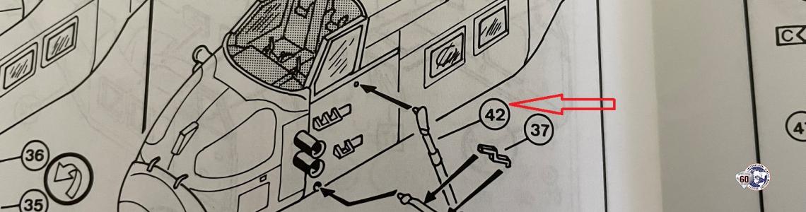Instruction Sheet showing landing gear parts used in my Revell kit