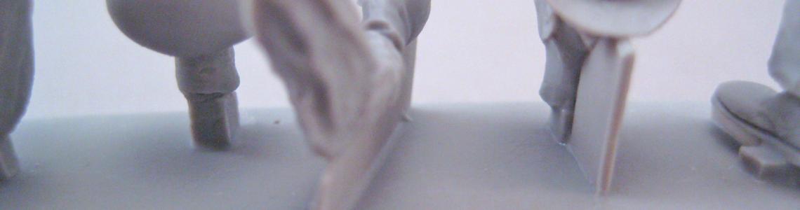 Resin figure head from rear view