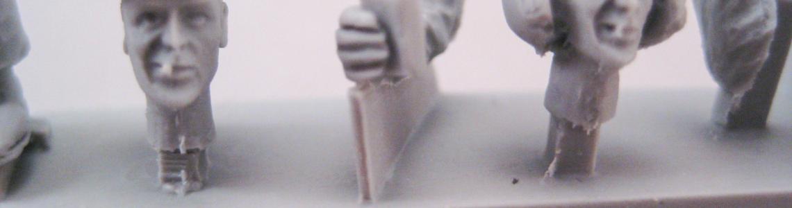 Resin figure head from front view