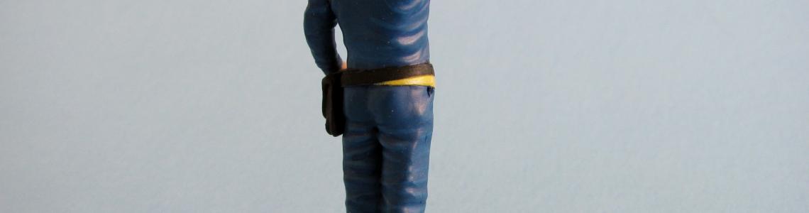 Saluting figure - right side