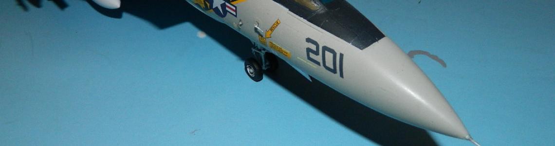 Close-up front view of Set 3 on a Tamiya F-14