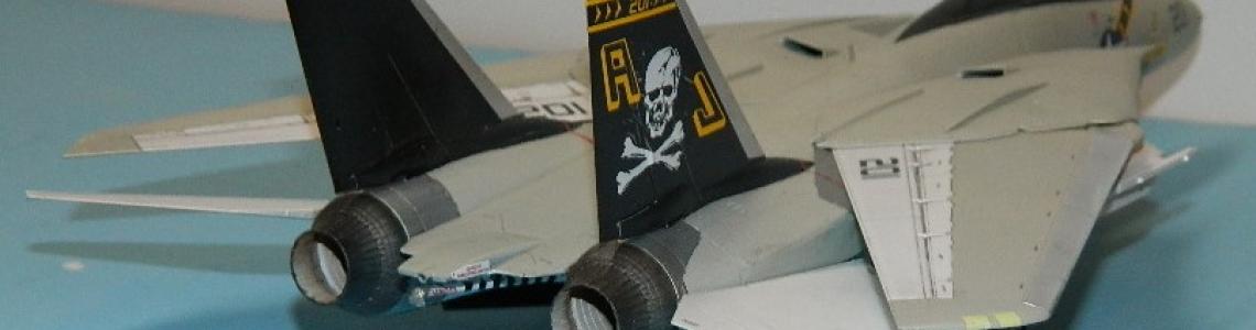 Right-rear view of Jolly Rogers decals