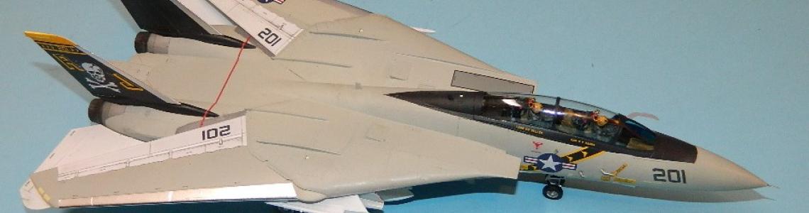 Front view of Set 3 on a Tamiya F-14