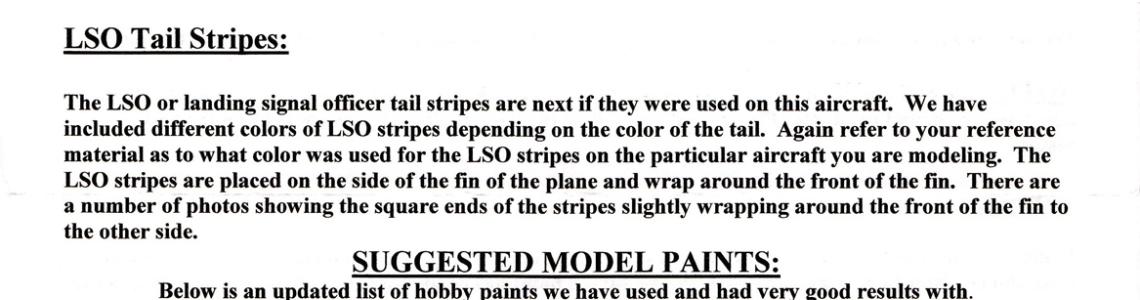 Instructions sheet 2, incluing suggested model paint colors