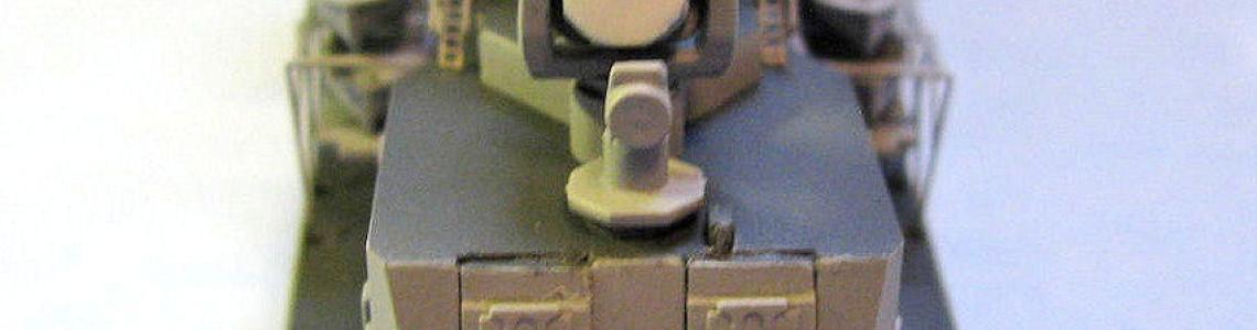 Aft launcher and guidance radar