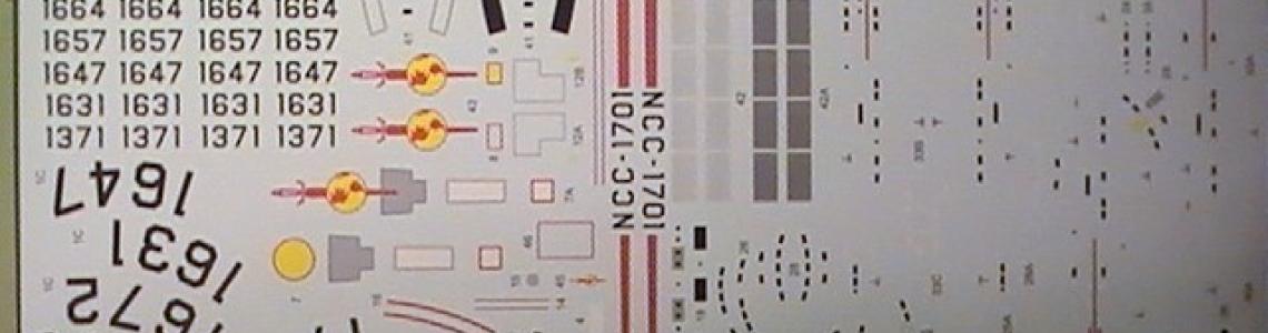 Expanded view of decal sheet