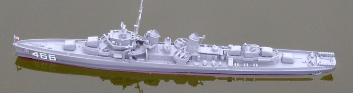 Completed model hove to while at "sea"