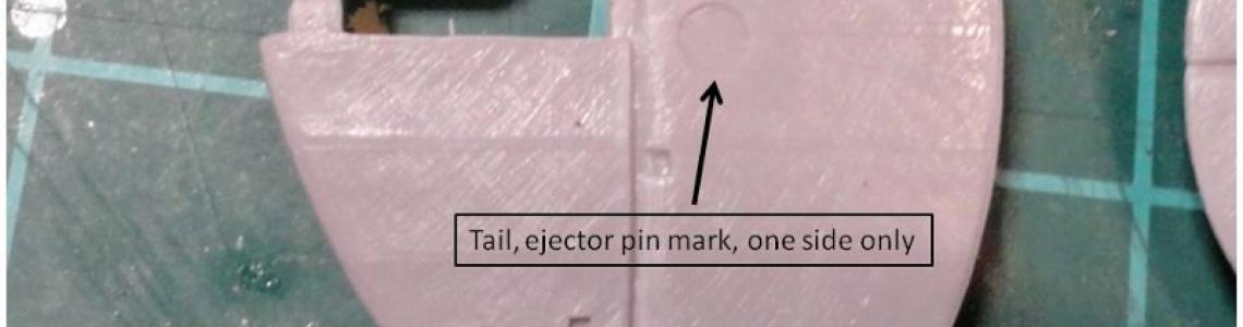 The Fury's tail had ejector pin marks on one side only.