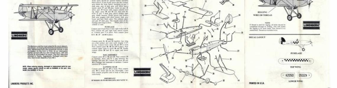 Old Hawker Fury instructions