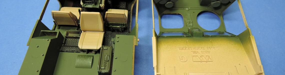 Interior assembly with underside of roof