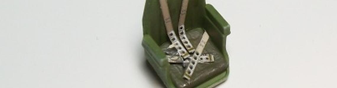 Eduard steel seat belt installed on kit seat.