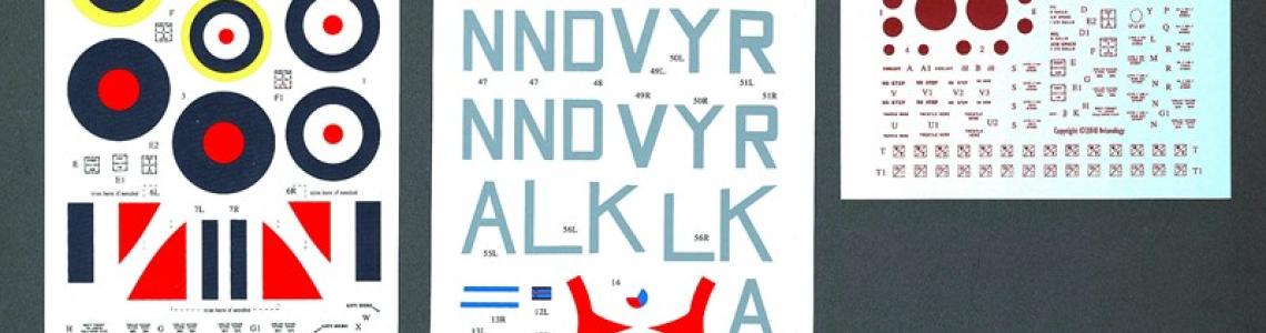 Included decal sheets in set