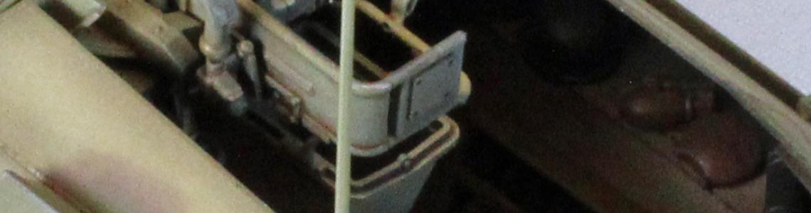 The interior looking forward from the left-rear, showing the breech of the 7.5 cm K51 L/24 gun