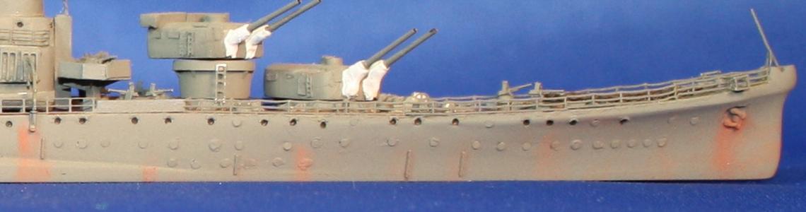 Hasegawa 054 Aoba starboard forward hull after completion.
