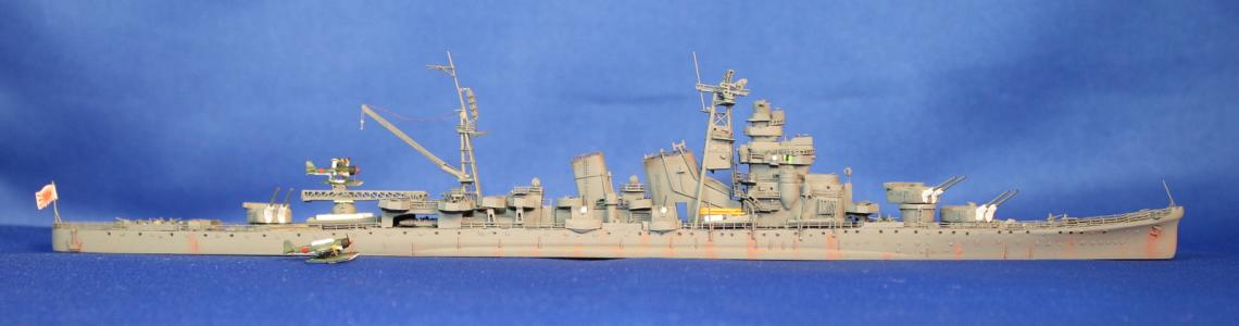 Hasegawa 054 Aoba full length photo with caps and rigols at normal viewing distance.