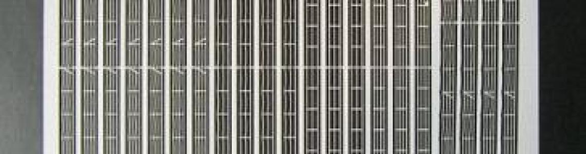 Photoetch fret after airbrushing with Light Gray 5-L.