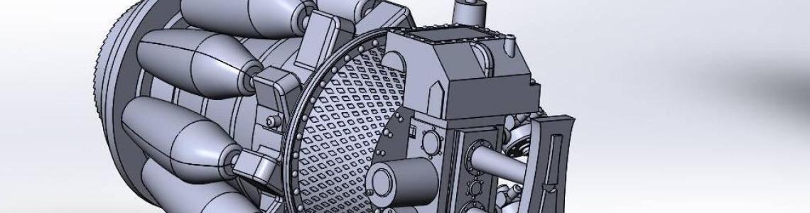 3D CAD rendering of engine