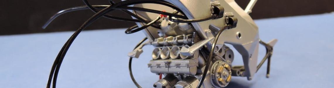 Engine fitted within frame